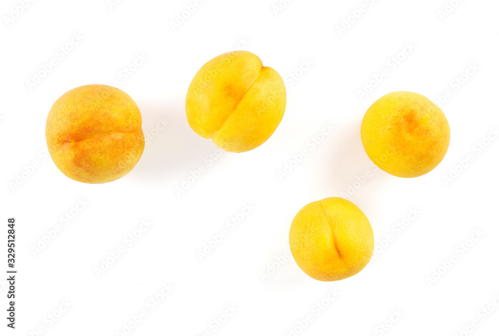 Fresh yellow peach isolated on white background. Fresh yellow peach isolated on white background.