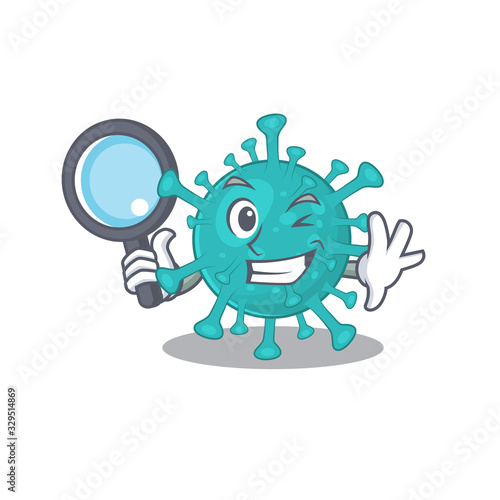 Corona zygote virus in Smart Detective picture character design