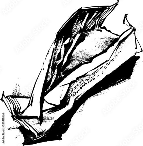 Fototapeta crumpled wrapper from a bar made of plastic