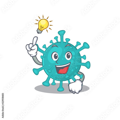 Have an idea gesture of corona zygote virus mascot character design