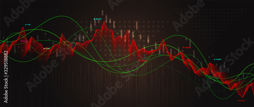 Stock market exchange background. Abstract financial graph. Oil price falling chart. Trade and finance concept. Vector illustration