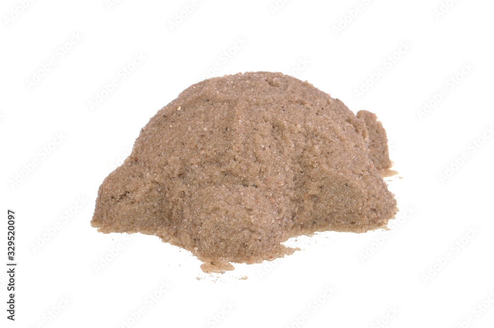 wet sand isolated on white background wet sand isolated on white background