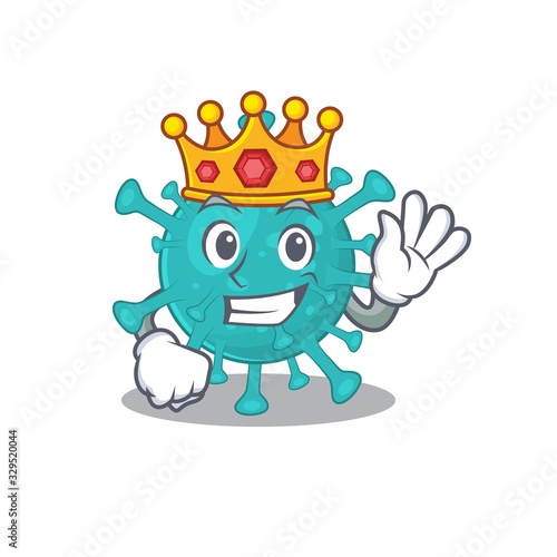 The Royal King of corona zygote virus cartoon character design with crown