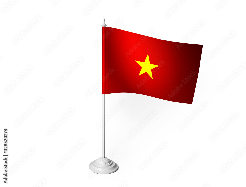 World desk flag waving 3D rendering isolated white background World desk flag waving 3D rendering isolated white background