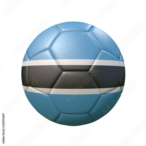 Soccer ball in flag colors isolated on white background. Botswana. 3D image