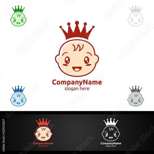 Cute Baby Smile Vector Logo Design