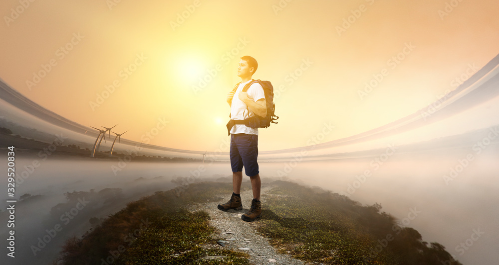 Young traveler exploring the world concept Young traveler exploring the world concept