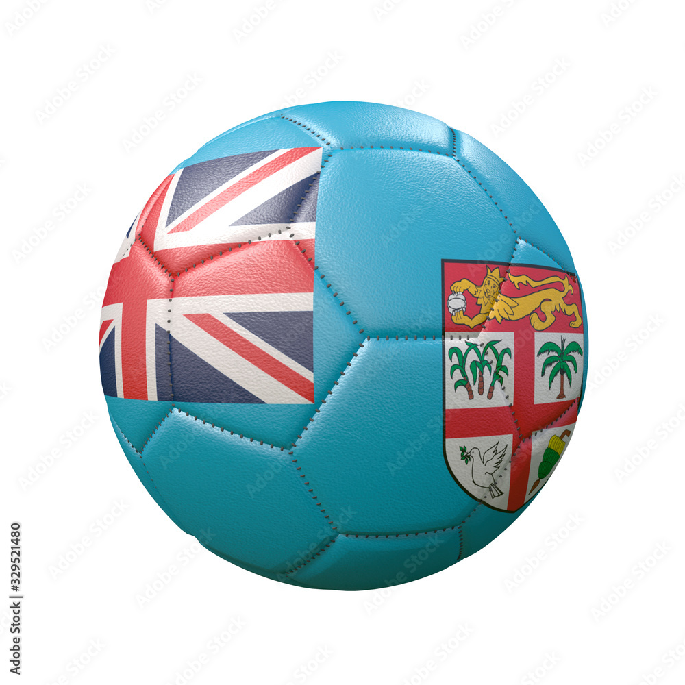 Fototapeta premium Soccer ball in flag colors isolated on white background. Fiji. 3D image