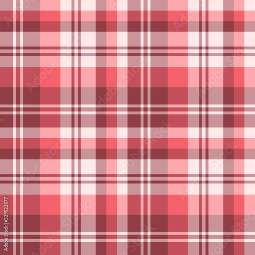Seamless pattern in great light and dark red and light pink colors for plaid, fabric, textile, clothes, tablecloth and other things. Vector image.
