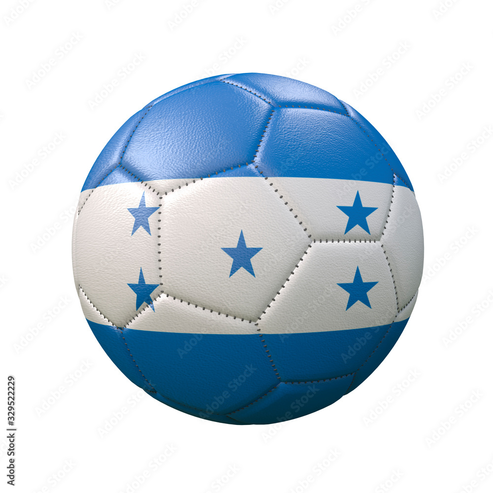 Fototapeta premium Soccer ball in flag colors isolated on white background. Honduras. 3D image