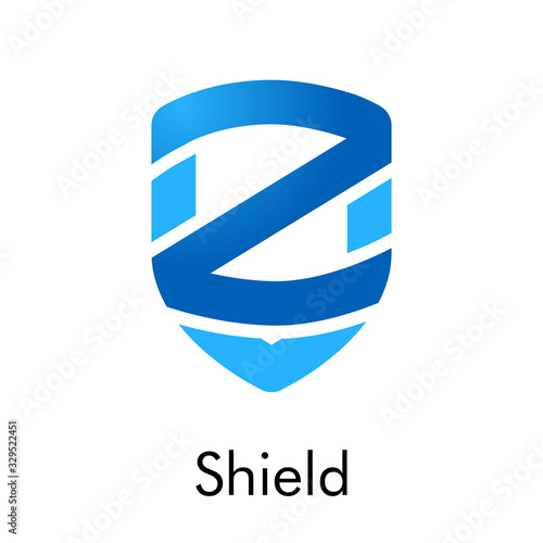 Logotipo con letra Z como escudo en color azul