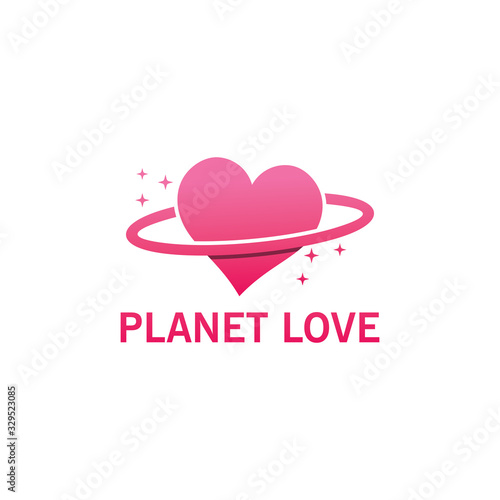 Planet Love Logo Template Design