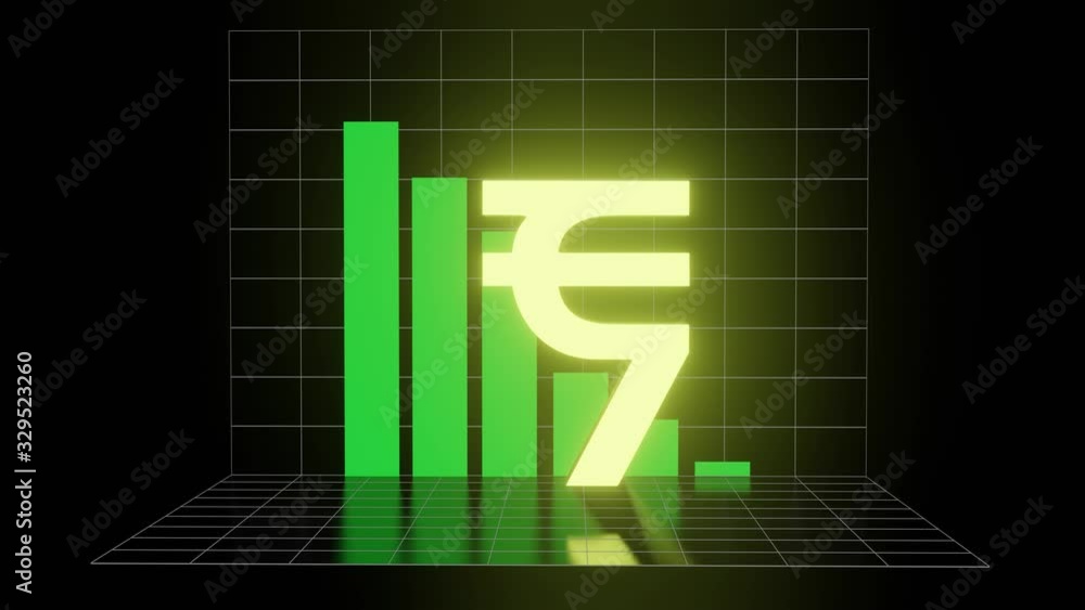 Rotating Golden Indian Rupee sign. Concept of Indian economy. 3D Rendered animation in loop. Rotating Golden Indian Rupee sign. Concept of Indian economy. 3D Rendered animation in loop.