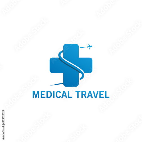 Medical Travel Plane Logo Template Design