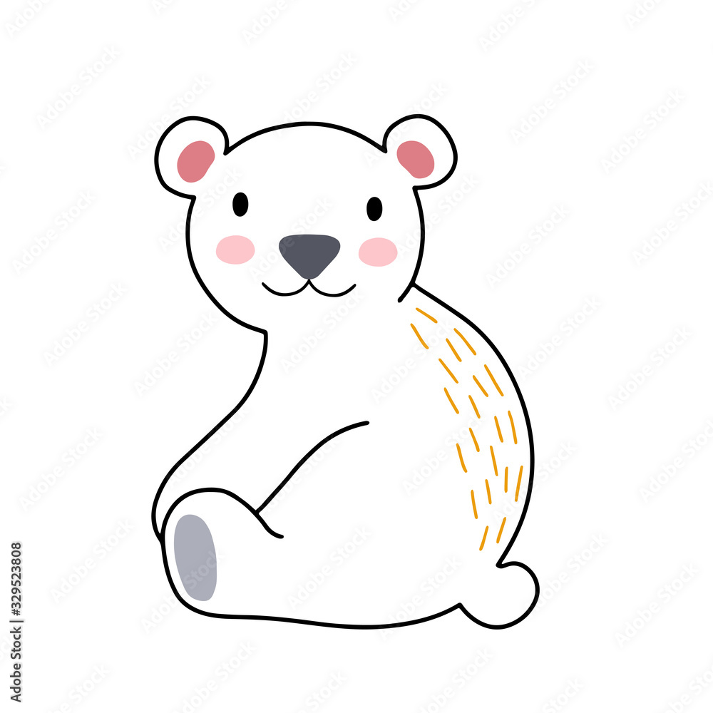 Fototapeta premium Cute cartoon animal vector illustration. Abstract icon for baby posters, art prints, fashion apparel or stickers.