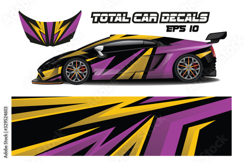  Sports car wrapping decal design