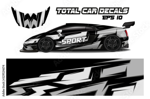  Sports car wrapping decal design