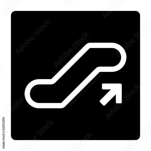 up escalator sign vector