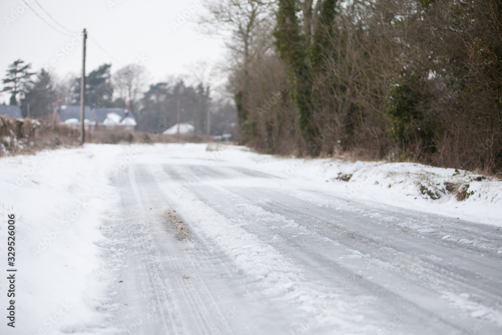 Road covered in Ice