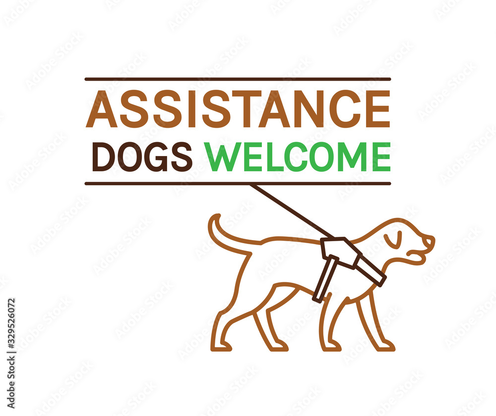 Guide dogs welcome sign Guide dogs welcome sign