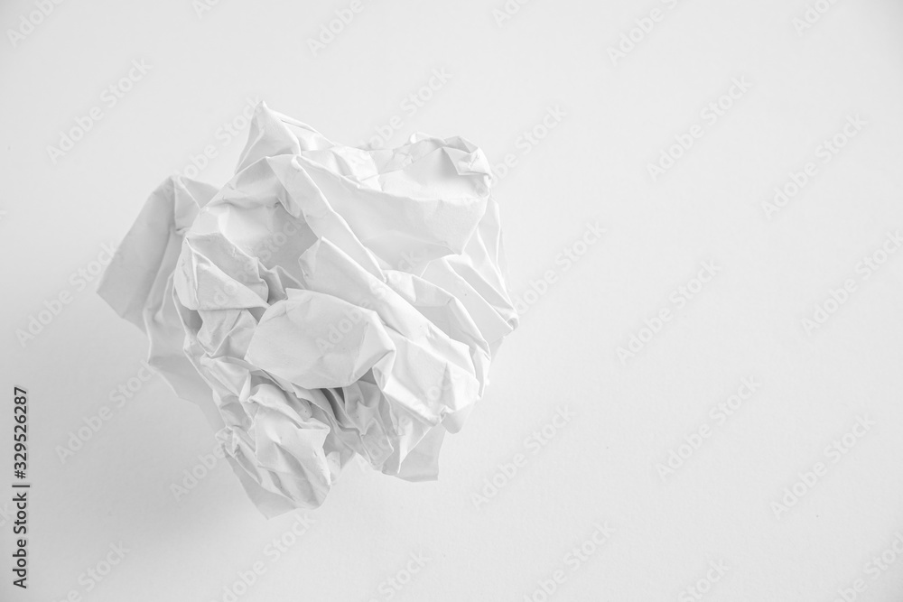 Crumpled paper balls on a white background Crumpled paper balls on a white background