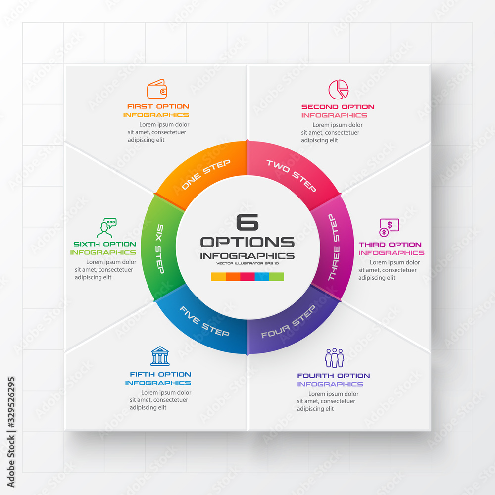 Business infographics template 6 steps with square,Element for design invitations,Vector illustration. Business infographics template 6 steps with square,Element for design invitations,Vector illustration.