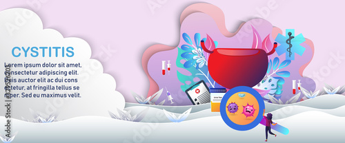 Human Bladder ,cystitis with flat style.EPS10