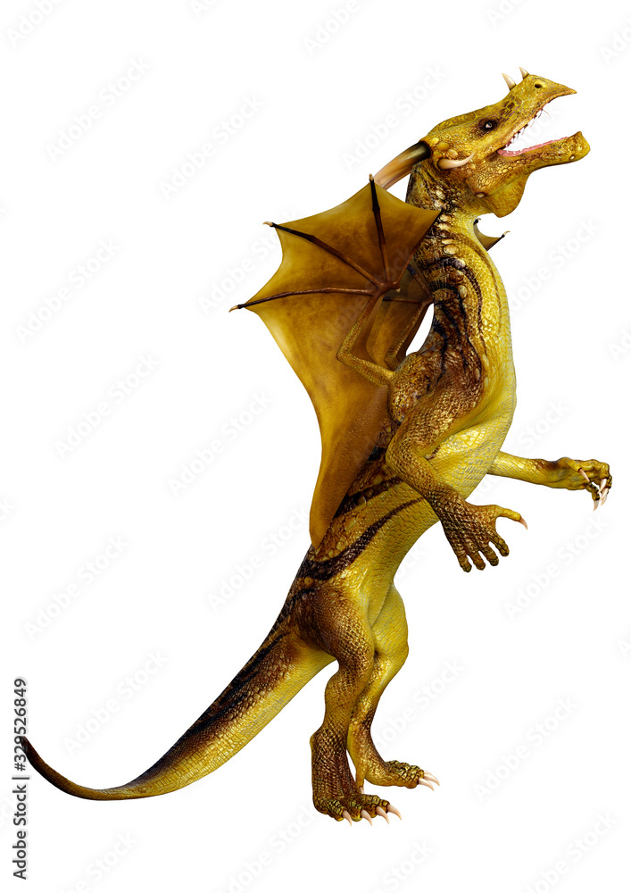 Fototapeta premium 3D Rendering Fairy Tale Dragon on White