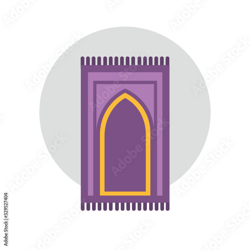 carpet for namaz flat illustration. mat for prayer flat illustration. Arabic Carpet icon.