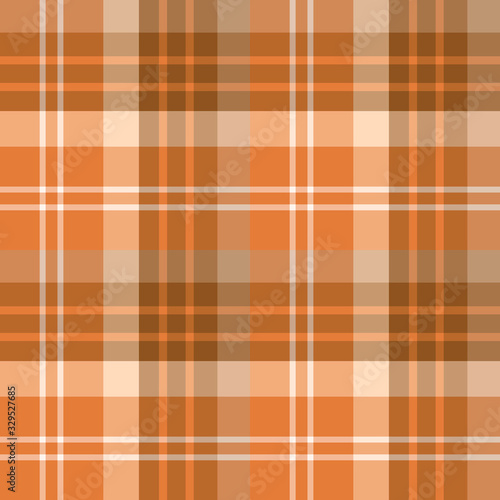 Seamless pattern in great cozy orange and brown colors for plaid, fabric, textile, clothes, tablecloth and other things. Vector image.