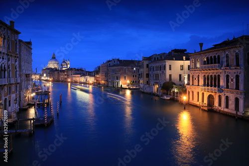 Grand canal of Venice city with beautiful architecture at dusk  Italy