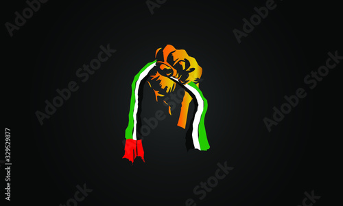 United Arab Emirates Flag Holding In Hand Man Stock Illustration