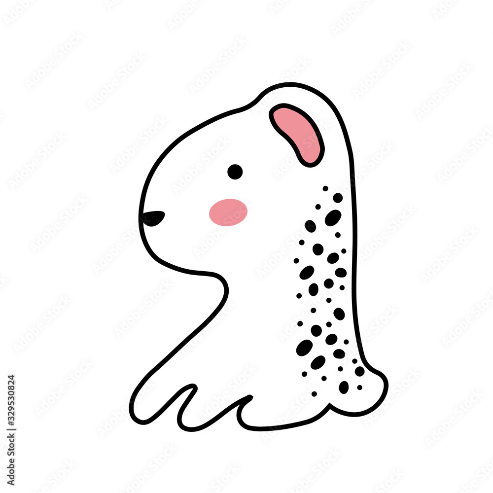 Cute cartoon animal vector illustration. Abstract icon for baby posters, art prints, fashion apparel or stickers. Cute cartoon animal vector illustration. Abstract icon for baby posters, art prints, fashion apparel or stickers.