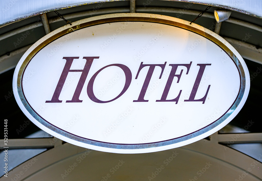 Obraz premium old hotel sign