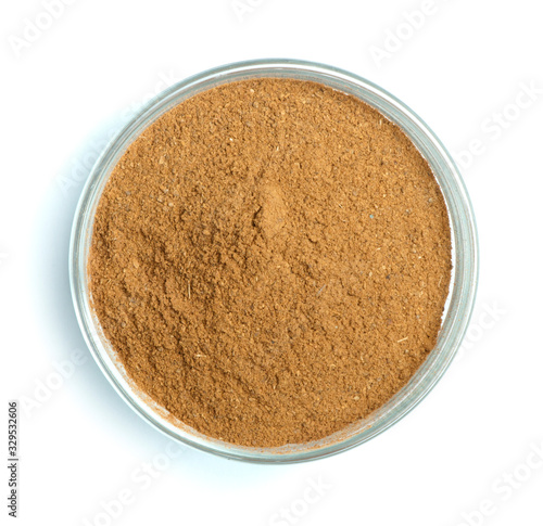 Powdered cinnamon in bowl