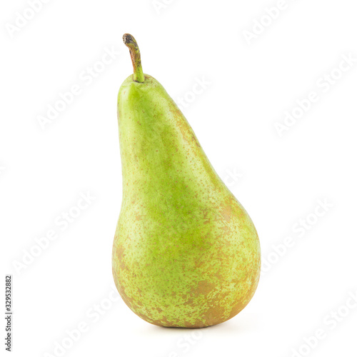 Fresh green pear isolated on white background.