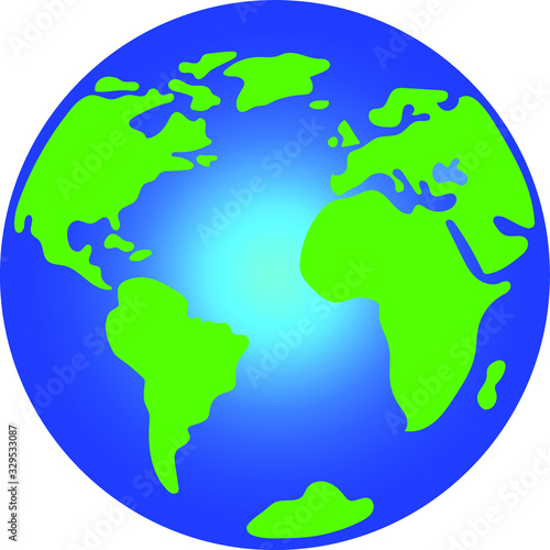 Earth globe in vector illustration with planet  continents and ocean