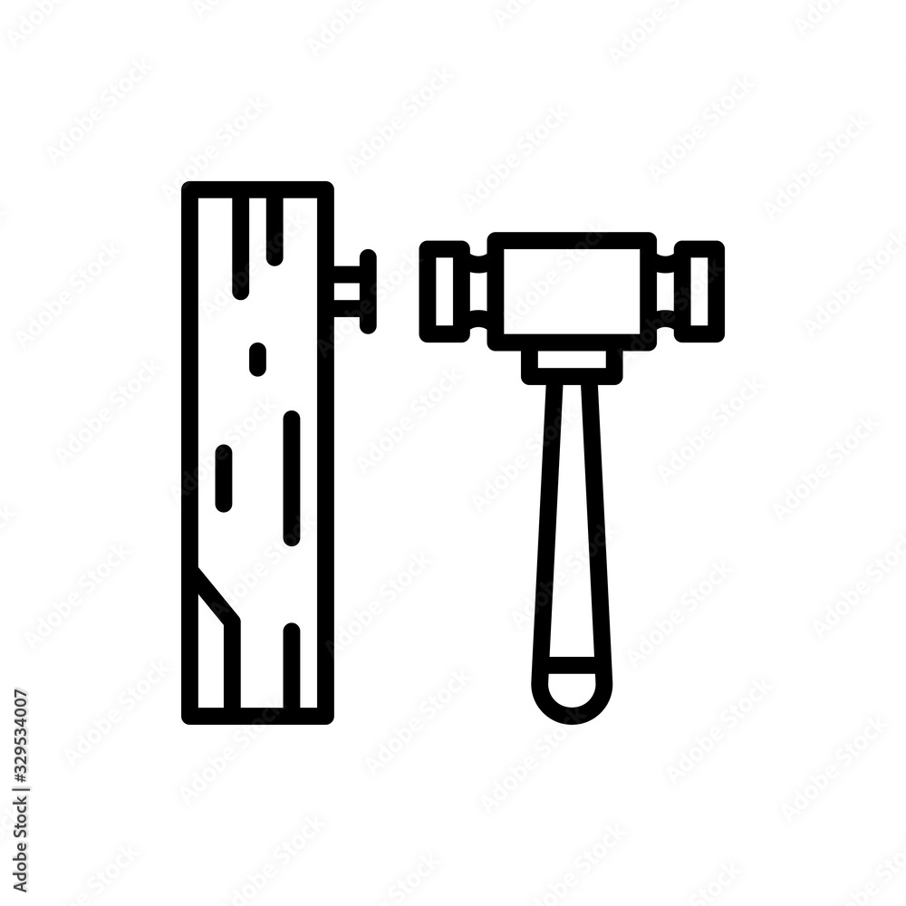 Hammer Vector Icon Line Style Illustrations Hammer Vector Icon Line Style Illustrations