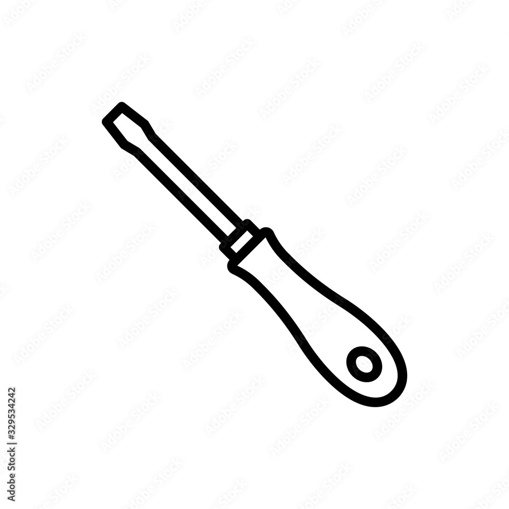 Screwdriver Vector Icon Line Style Illustrations Screwdriver Vector Icon Line Style Illustrations