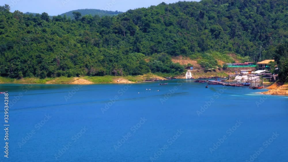 Khao Sok National Park, Thailand - The Beautiful Scenery Of Turquoise Blue Water and Glorious Trees - Panorama Khao Sok National Park, Thailand - The Beautiful Scenery Of Turquoise Blue Water and Glorious Trees - Panorama