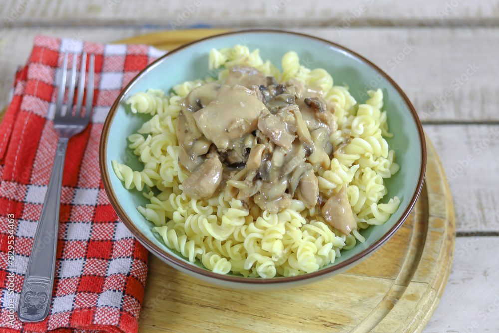 poulet cuisiné aux champignons et à la crème fraîche poulet cuisiné aux champignons et à la crème fraîche