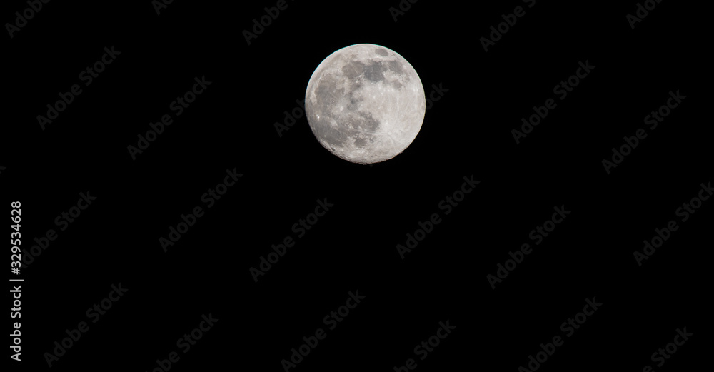 Closeup of a Full Moon in a Black Sky Closeup of a Full Moon in a Black Sky