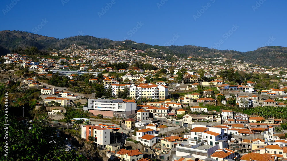 Funchal hillsides and houses, Funchal, Madeira, Portugal