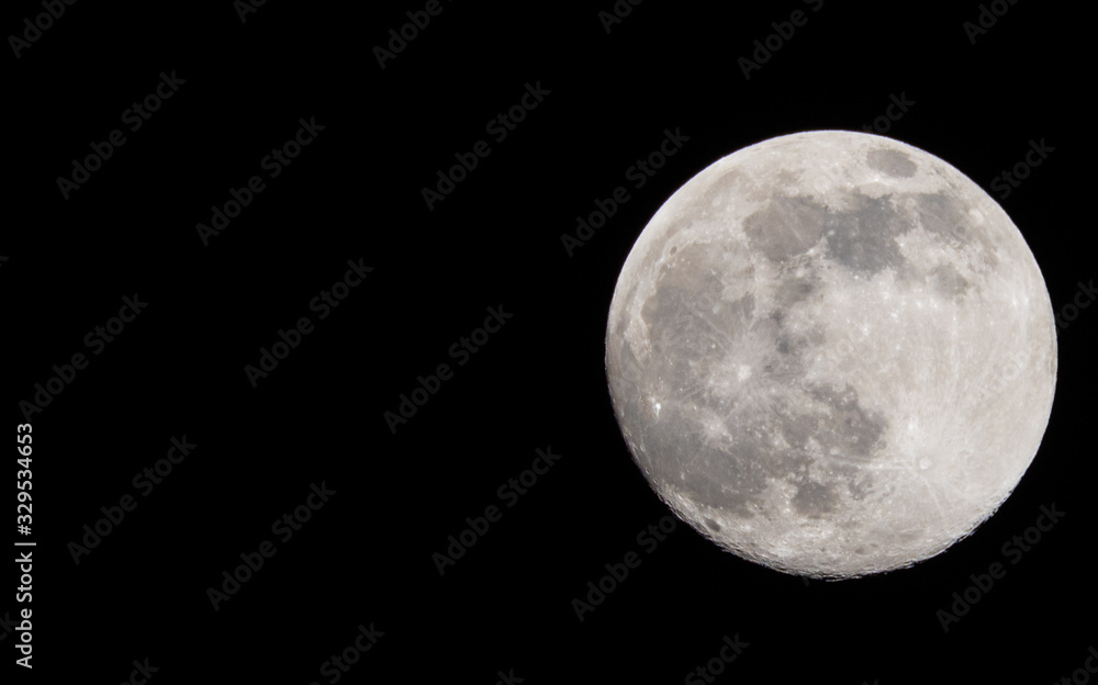 Closeup of a Full Moon in a Black Sky Closeup of a Full Moon in a Black Sky