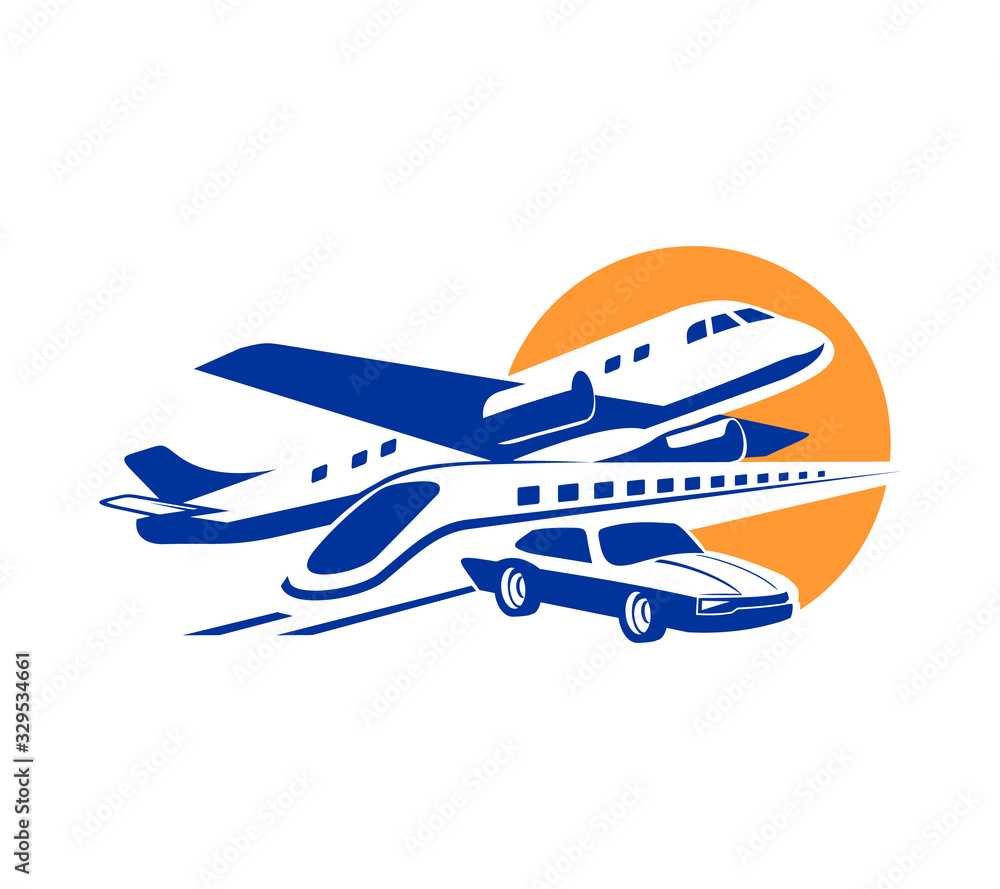 simple Travel Transportation logo vector