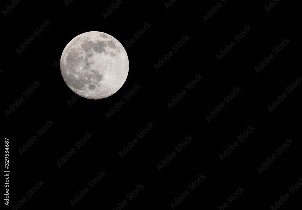 Closeup of a Full Moon in a Black Sky Closeup of a Full Moon in a Black Sky