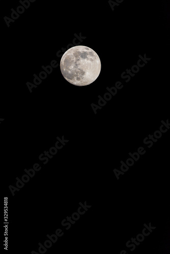 Closeup of a Full Moon in a Black Sky