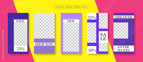 Social Stories Cool Vector Layout.