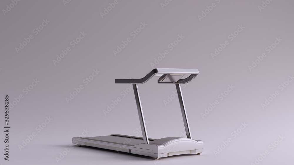 Silver Treadmill Running Machine 3d illustration 3d render Silver Treadmill Running Machine 3d illustration 3d render