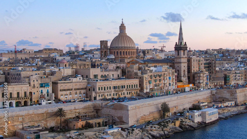 Valletta the capital city of Malta from above - aerial photography